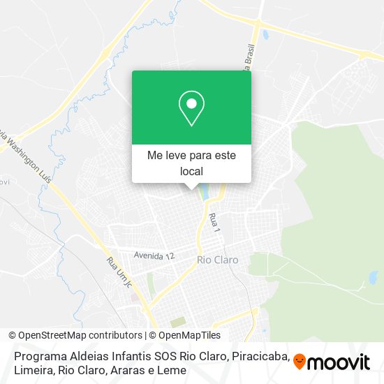 Programa Aldeias Infantis SOS Rio Claro mapa