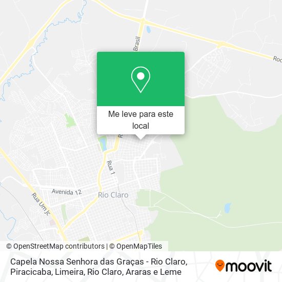 Capela Nossa Senhora das Graças - Rio Claro mapa