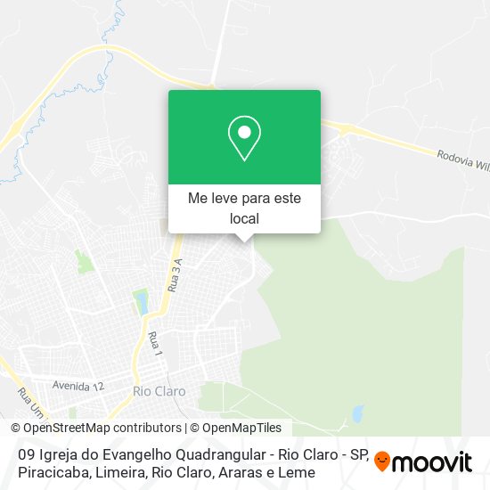 09 Igreja do Evangelho Quadrangular - Rio Claro - SP mapa