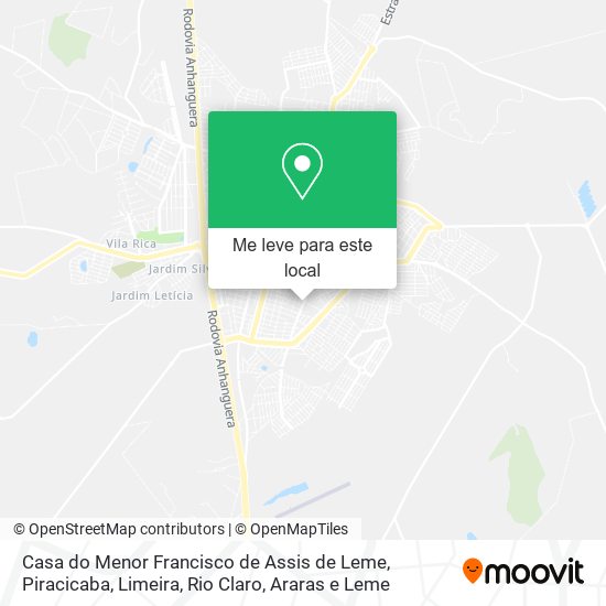 Casa do Menor Francisco de Assis de Leme mapa