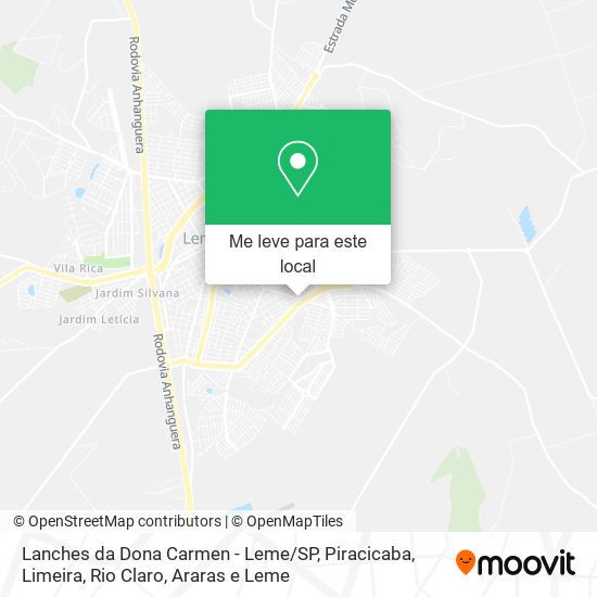 Lanches da Dona Carmen - Leme / SP mapa