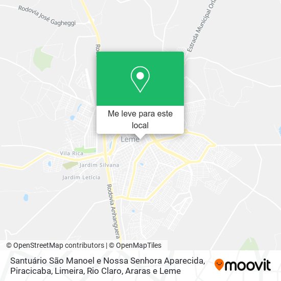 Santuário São Manoel e Nossa Senhora Aparecida mapa