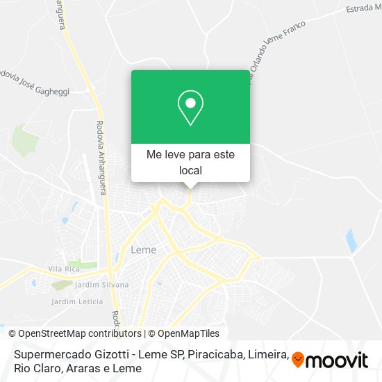 Supermercado Gizotti - Leme SP mapa