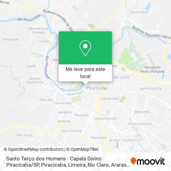Santo Terço dos Homens - Capela Divino Piracicaba / SP mapa