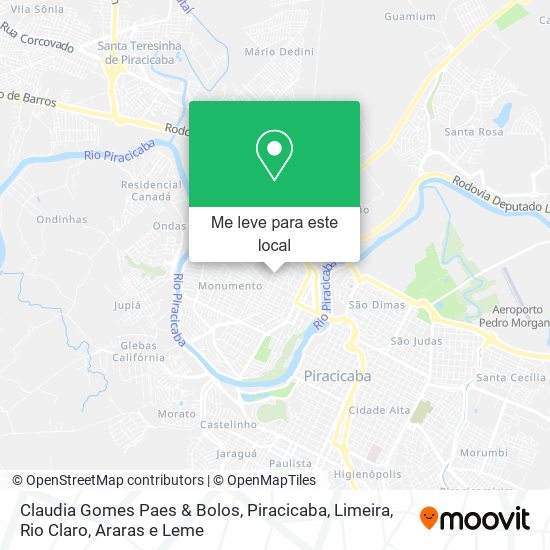 Claudia Gomes Paes & Bolos mapa