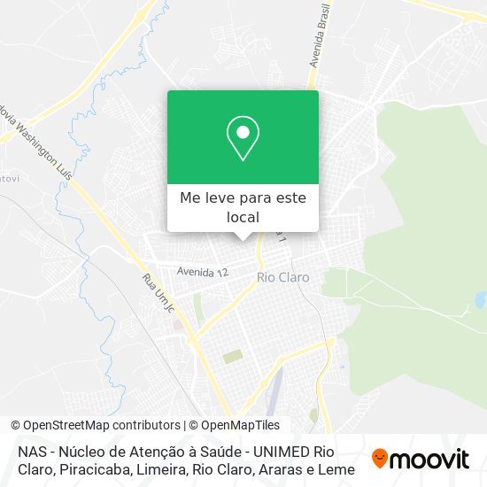 NAS - Núcleo de Atenção à Saúde - UNIMED Rio Claro mapa