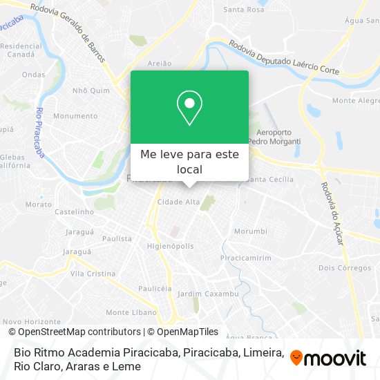 Bio Ritmo Academia Piracicaba mapa