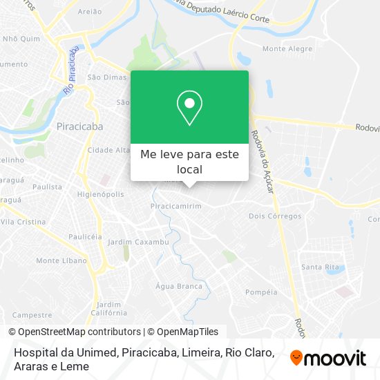 Hospital da Unimed mapa