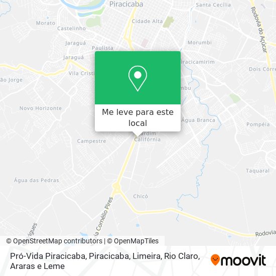 Pró-Vida Piracicaba mapa
