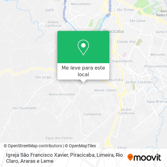 Igreja São Francisco Xavier mapa