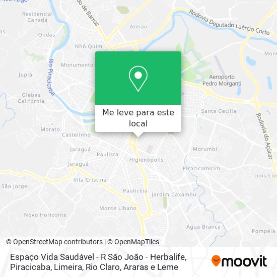 Espaço Vida Saudável - R São João - Herbalife mapa