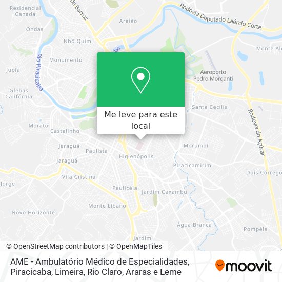 AME - Ambulatório Médico de Especialidades mapa