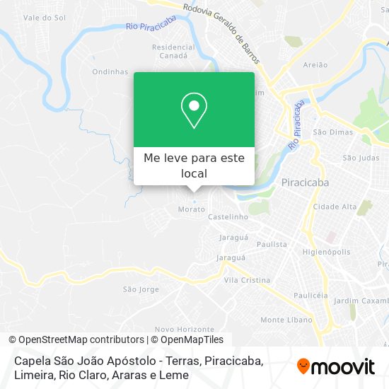 Capela São João Apóstolo - Terras mapa