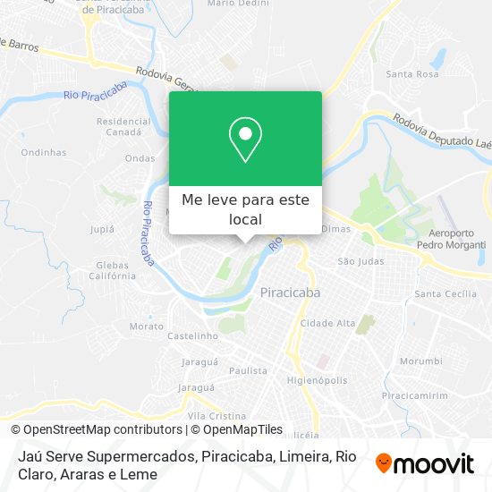 Jaú Serve Supermercados mapa