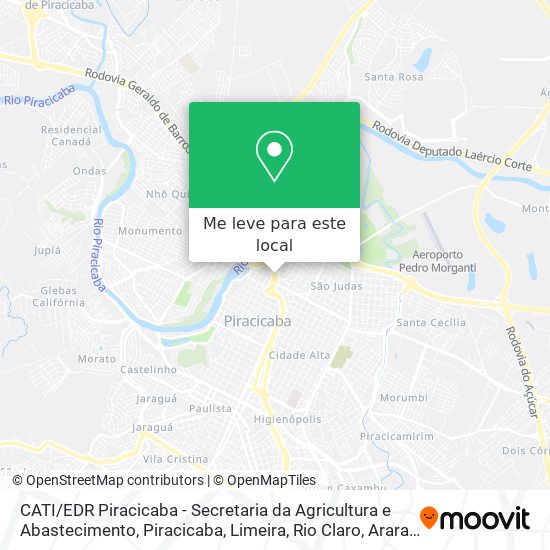 CATI / EDR Piracicaba - Secretaria da Agricultura e Abastecimento mapa