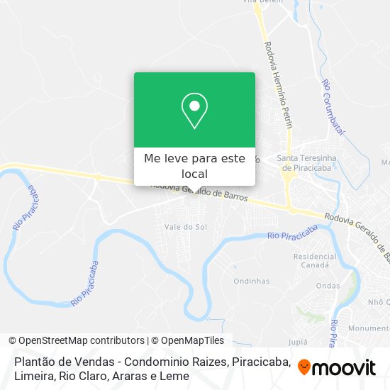 Plantão de Vendas - Condominio Raizes mapa