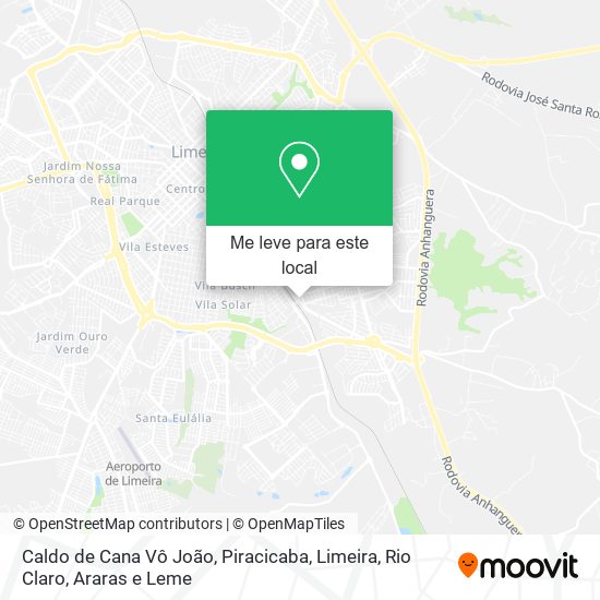 Caldo de Cana Vô João mapa