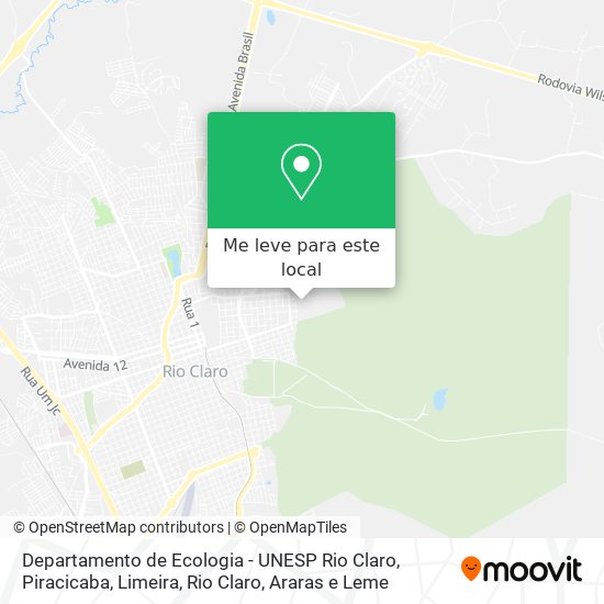 Departamento de Ecologia - UNESP Rio Claro mapa