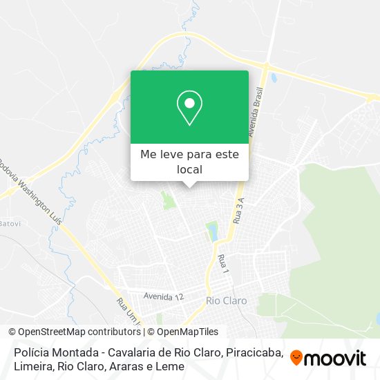 Polícia Montada - Cavalaria de Rio Claro mapa