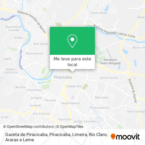 Gazeta de Piracicaba mapa