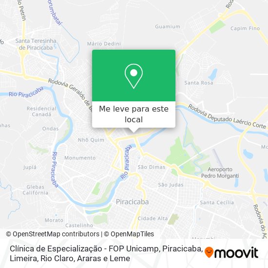 Clínica de Especialização - FOP Unicamp mapa