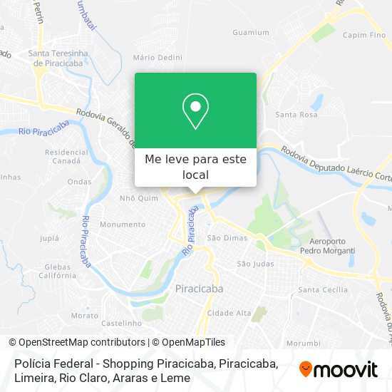 Polícia Federal -  Shopping Piracicaba mapa