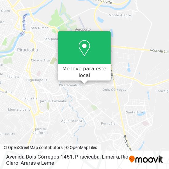 Avenida Dois Córregos 1451 mapa