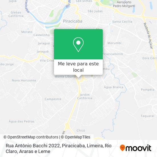 Rua Antônio Bacchi 2022 mapa