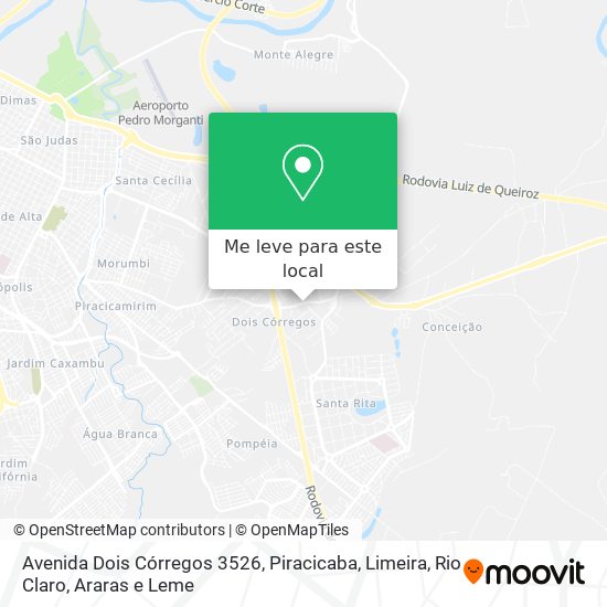Avenida Dois Córregos 3526 mapa