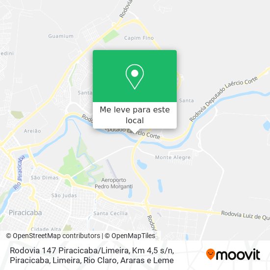 Rodovia 147 Piracicaba / Limeira, Km 4,5 s / n mapa