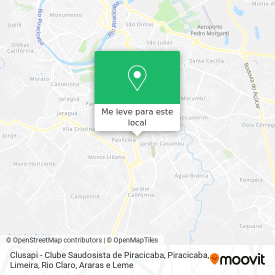 Clusapi - Clube Saudosista de Piracicaba mapa