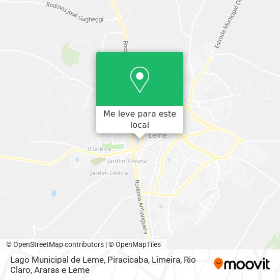 Lago Municipal de Leme mapa