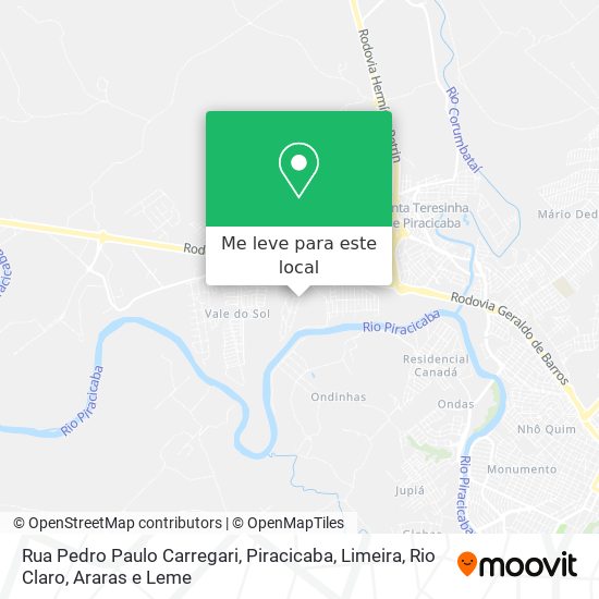 Rua Pedro Paulo Carregari mapa