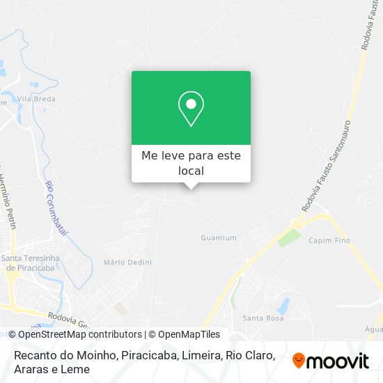 Recanto do Moinho mapa
