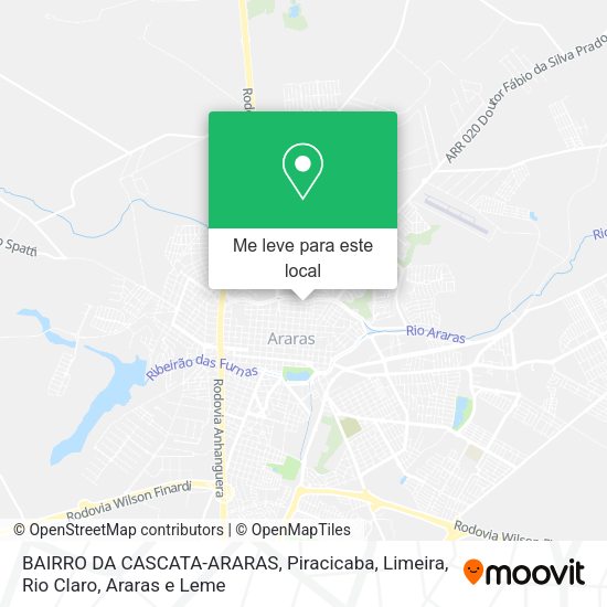 BAIRRO DA CASCATA-ARARAS mapa