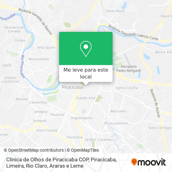 Clínica de Olhos de Piracicaba COP mapa