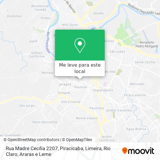 Rua Madre Cecília 2207 mapa