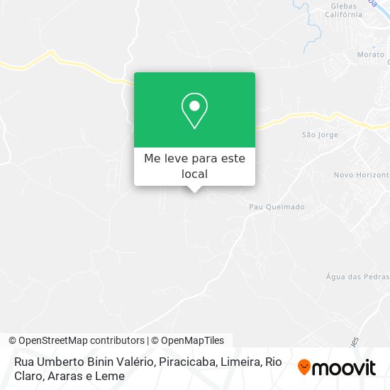 Rua Umberto Binin Valério mapa