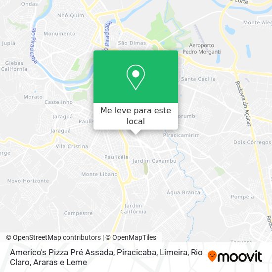 Americo's Pizza Pré Assada mapa