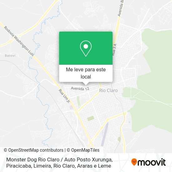 Monster Dog Rio Claro / Auto Posto Xurunga mapa