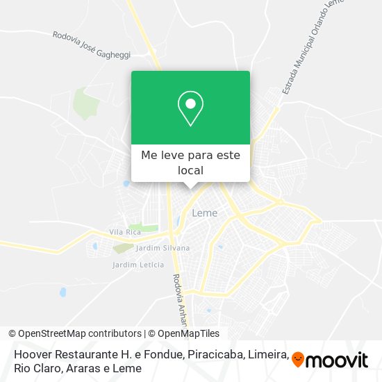 Hoover Restaurante H. e Fondue mapa