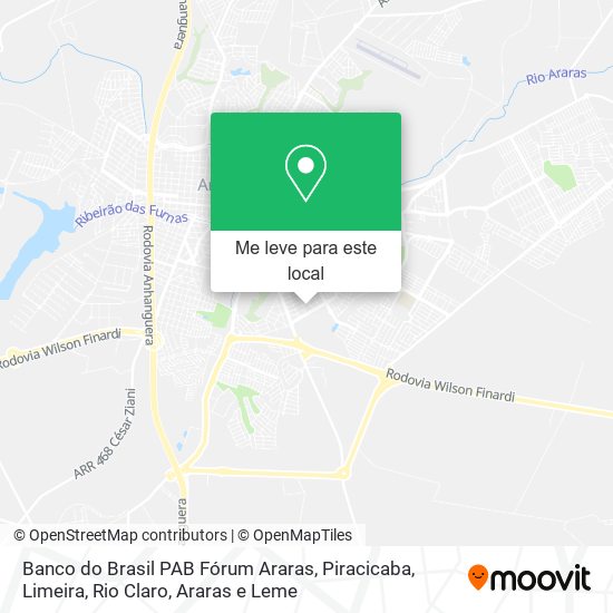 Banco do Brasil PAB Fórum Araras mapa