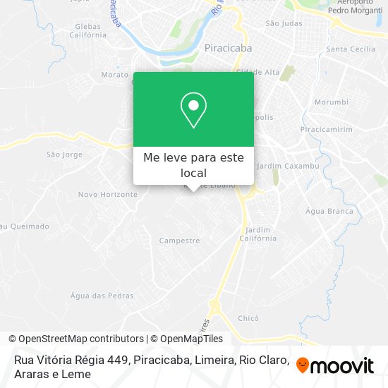 Rua Vitória Régia 449 mapa