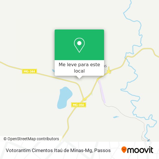 Votorantim Cimentos Itaú de Minas-Mg mapa