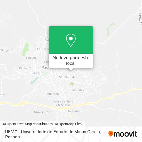UEMG - Universidade do Estado de Minas Gerais mapa