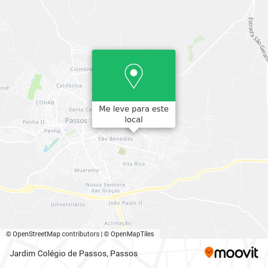 Jardim Colégio de Passos mapa