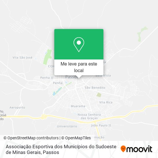 Associação Esportiva dos Municípios do Sudoeste de Minas Gerais mapa