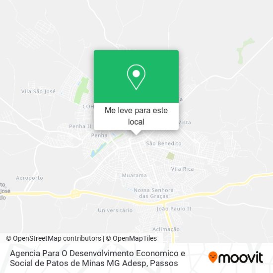 Agencia Para O Desenvolvimento Economico e Social de Patos de Minas MG Adesp mapa