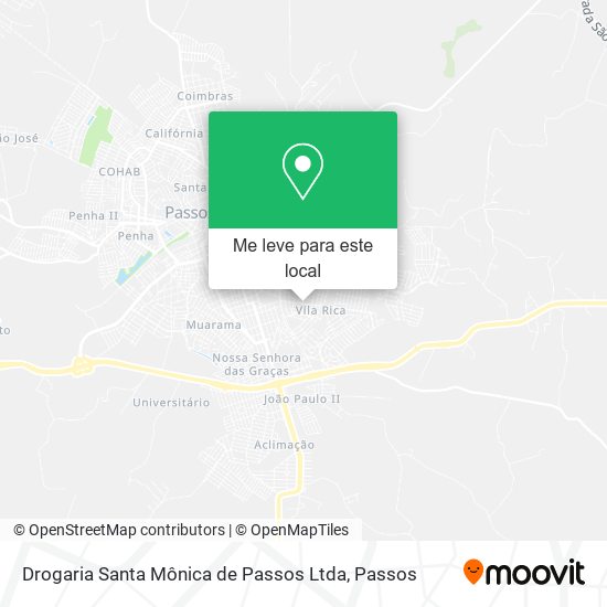 Drogaria Santa Mônica de Passos Ltda mapa