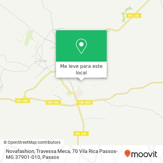 Novafashion, Travessa Meca, 70 Vila Rica Passos-MG 37901-010 mapa